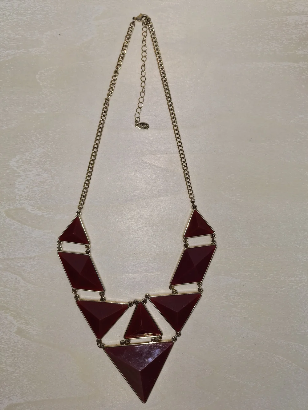 Aldo Deep Red Geometric Statement Necklace